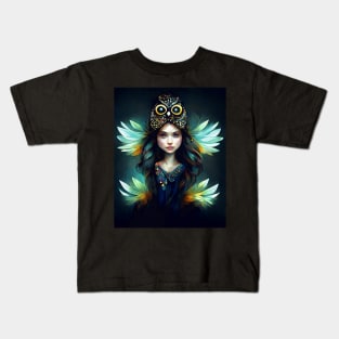 Fairy Owl Girl Kids T-Shirt